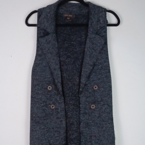 ♥️Bundle Only♥️LOVE TREE DARK GRAY DOUBLE BREASTED CARDIGAN SWEATER DUSTER SZ M - Picture 9 of 13